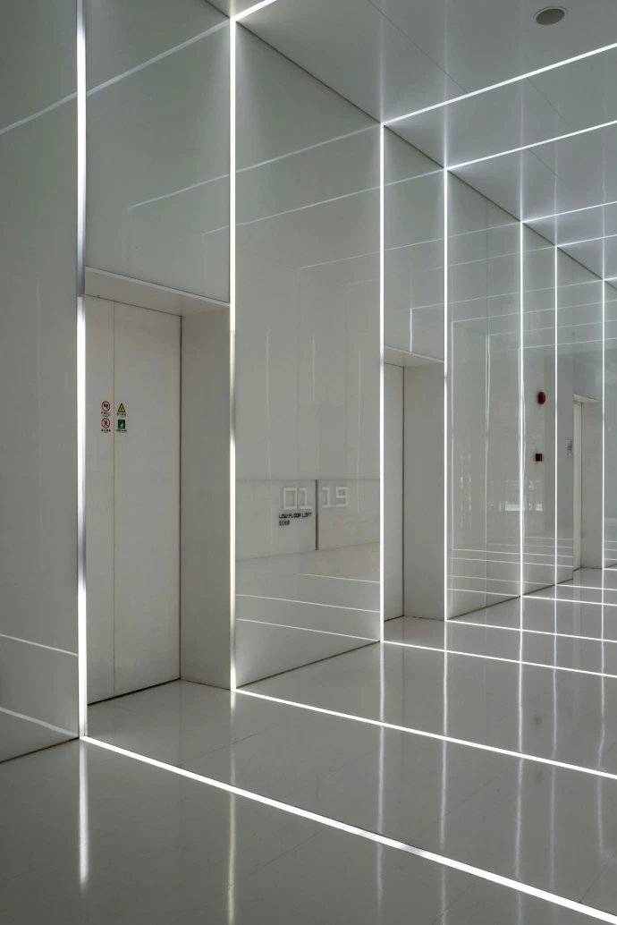 Modern glass passenger elevator